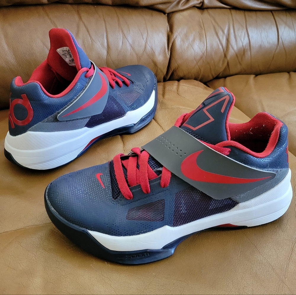 Women's Nike Kd 4 ID Midnight Navy Gym Red Size 8 Women or 6.5Y.